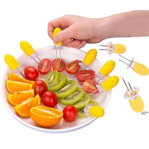 NEU2 teile/satz Edelstahl Mais Gabeln Langlebige Lebensmittel Maiskolben Halter Werkzeug Garten Picknick Party Grill Gabel LLD11621