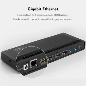 4K USB-C Universal Docking Station GigaBit LAN USB 3.0 5K HD Kompatibel DP Display Power Delivery för Windows Mac OS