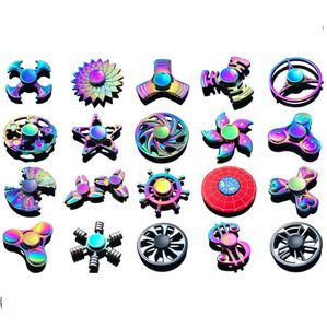 types In stock Fidget spinner Rainbow hand spinners Tri-Fidget Metal Gyro Dragon wings eye finger toys spinning top handspinner witn