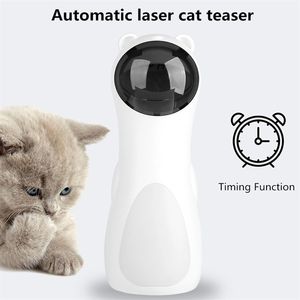 Cat Laser Toy Automatisk Teaser LED Kattunge Interaktiv träning Undersökande Multi-Angle Justerbar USB-laddning 211122