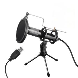 R1 USB Kondensor Inspelning Metallmikrofon för bärbar dator Studio Recording Vocals Voice Over Sound Card Live Broadcasting Equipment