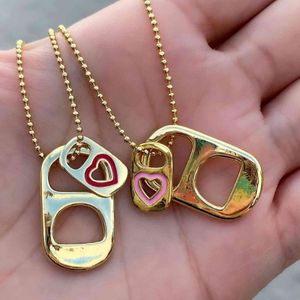 5PCS, Vintage Gold Soda Cap Necklaces For Women Choker Enamel Heart Pendant Necklace Fashion DIY Charms Handmade Jewelry