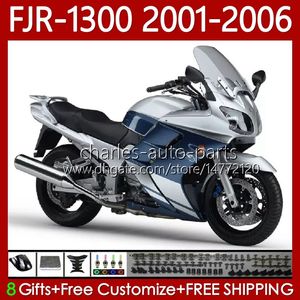 OEM-Karosserie für Yamaha FJR-1300 FJR 1300 A CC 2001 2002 2003 2004 2005 2006 Karosserie Blau Silbrig 106Nr