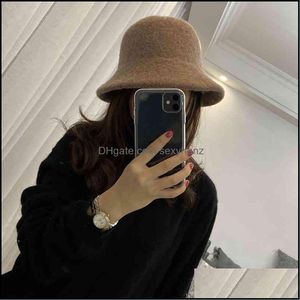 Beanie/Skl Caps Hats & Hats, Scarves Gloves Fashion Aessories Designer Temperament Style Thickened Wool Knitted Show Face Small Basin Keep W