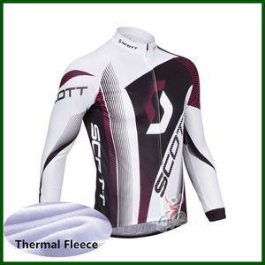 Pro Takımı Scott Bisiklet Jersey Erkek Kış Termal Polar Uzun Kollu Dağ Bisikleti Gömlek Yol Bisiklet Sıcak Yarış Giyim Açık Spor Y21050626 Tops