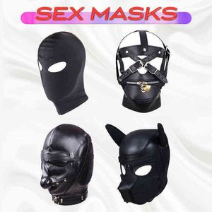 Nxy Adult Toys Games Sex for Couples Halloween Rubber Role Play Headgear Sm Bondage Mask Puppy Cosplay Full Balaclava shop 1207