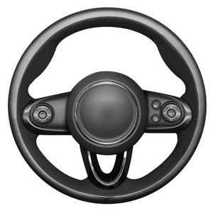 Capas do volante de direção Tampa de carro de camurça de couro genuíno preto para Mini Cooper Coupe Clubman Countryman 2014-2021