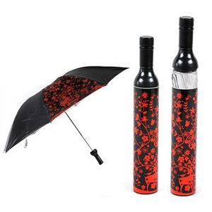 Moda Garrafa de Vinho Guarda-chuva Portátil Dobrável Automático Sun-Chuva UV Mini Guarda-chuva Resistente ao Vento Mulheres Homens Criativo Presentes-35 210320