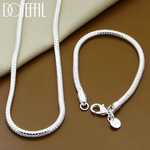 925 Sterling Silver Solid 18/20/24 Inch Snake Chain Bracelet Necklace For Women Men Sets Fashion Charm Jewelry