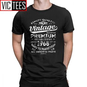 Vintage 1968 Birthday Gift Idea Men T Shirts Man's Party Clothes Unique Anniversary Birth Present T-Shirt Tee Shirt 210629