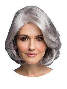 2021新しいファッショントレンド波ウェーブウィッグヨーロッパとアメリカのファッション気質かつら女性短い髪銀灰色の化学繊維ヘッドセットウィッグ
