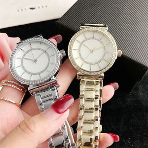 Marka zegarek dla kobiet Diamon Crystal Diamond Metal Steel Band kwarcowy zegarek na nadgarstek FO17