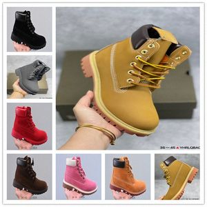 2023 Mode Männer Stiefel Designer Herren Damen Lederschuhe Knöchel Winterstiefel für Cowboy Gelb Rot Schwarz Rosa Wanderarbeit 36-45 O8mJ #