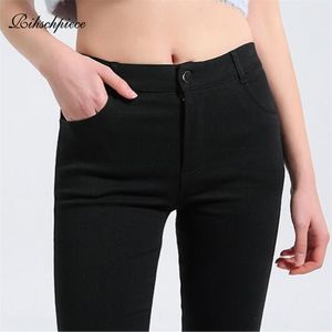 Rihschpiece Autumn Plus Size 5XL Legging Pants Punk Jeggings Black Fashion Pocket High Waist Legging Trousers RZ497 211130