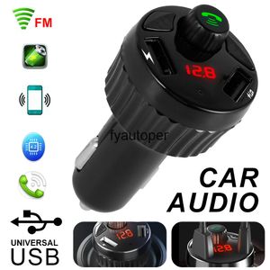 Bil Portable Modulator Kit MP3-spelare Remote Bluetooth-kompatibel FM-sändare Ny med mikrofon