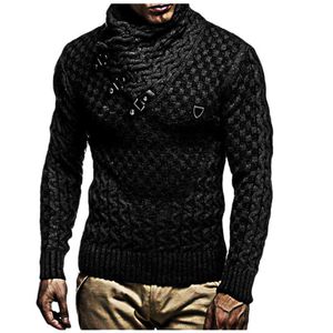 Säkring Turtleneck Tröja Män Varma Pullover Svart Tröjor Mans Kläder Casual Knitwear Slim Winter Sweater de Hombre 210929