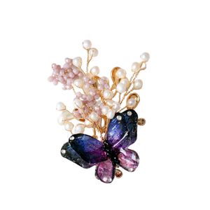 SINZRY kreative schmuck glasur schmetterling natürliche perle handgemachte elegante frauen broschen pin