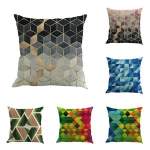 Geometrik üçgen yastık kapakları 45x45 cm araba sandalyesi kanepe yastığı/dekoratif yastık için polyester kare yastık keseleri