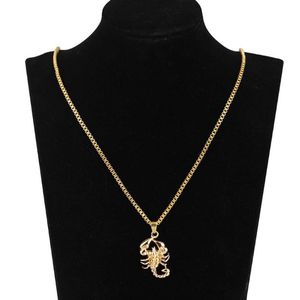Hänge halsband västra hiphop halsband kreativa guld skorpion män kvinnor smycken