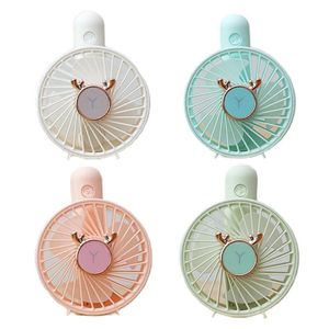 Electric fan portable fawn handheld mini air-cooled fan USB rechargeable small personal cooling tool home office outdoor travel