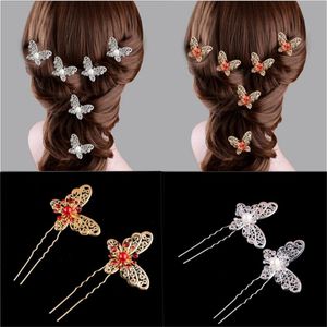 Клипы для волос Barrettes Vintage Sighlaceprom Jewelry Gold Butterfly Accessory Accessories Pins Женская мода