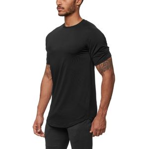 T-shirt de malha homens apertados Ginásio Roupas Verão Novo Marca Moda Tops T-shirt Sólida Rápida Fitness De Bodybuilding Fitness Camiseta 210421