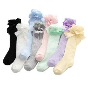 Baby Long Socks Spring Summer Thin girls High Tube Newborn Mosquito Proof Stockings Lace Bowknot Overknee Leg Sock