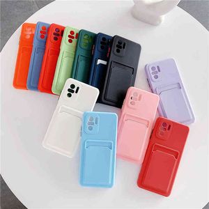 Uchwyt na karty Portfel Telefon Case dla Xiaomi Redmi Uwaga 10 Pro Max S Red MI K40 PRO Plus 10s Miękka płyn Silikonowa pokrywa Cukierki