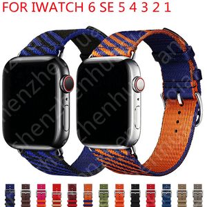 Top Luxury Nylon Strap Watch Para iWatch 2 3 5 4 se 6 Men and Women WatchBand 44mm 40mm 42mm 38mm Link Chain Wristband Belt International Collection Sport Loop Bracelet