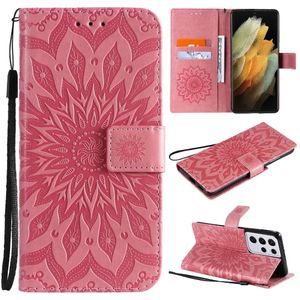 Brieftasche Telefonh￼llen f￼r Samsung Galaxy S22 S21 S20 Note20 Ultra Note10 plus Sonnenblumen -Pr￤ge -PU -Leder -Flip -Stillschule mit Kartensteckpl￤tzen