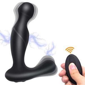 5 Arten Shock Elektro-Vibrator-Stecker Anal E-Stim Prostata-Massagegerät Fernbedienung Vaginaldilatator Vibrierender Gay-Masturbator 210616