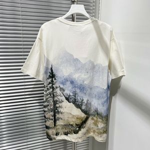 22SS Spring Summer Artist Artiste Paint Italie Snow Mountain Forêt T shirt Tee Hommes Femmes High Street Casual Coton Tshirt