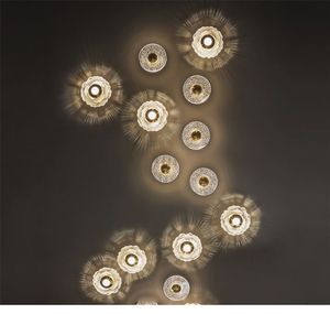 Postmodern Akrilik Yuvarlak Çiçek Değiştirilebilir LED Duvar Lambası Yatak Odası Başucu Koridor Lüks Ev Deco Koridor Işık Fikstür