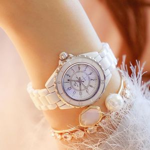 Relógios de pulso fashion 2021 cerâmica relógio à prova d 'água top ladies assistir mulheres quartzo vintage relógios