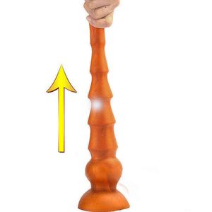 Nxy Anal Toys Long Huge Spiral Dildo No Vibrator Tail Butt Plug Adult Sex Toys for Women Men Strap on Big Sucker Dildos Prostate Massager 1208