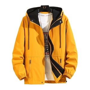 Jacka män Coat Fashion Hip Hop Windbreaker Coats Casual Loose Hooded Mens Cargo Bomber Jackor och Outwear Streetwear 210923