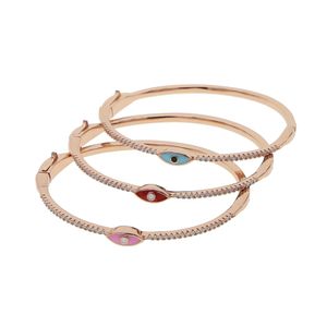 Rose Gold Bangle Pulseira para Mulheres Bohemia Boho Lucky Turkish Mal Olho Clássico Jóias de Rollet