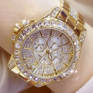 Женщины Часы Кварцевый Алмаз Роскошный Мода Топ Бренд Наручные Часы Дамы Кристалл Ювелирные Изделия Розовое Золото 210616