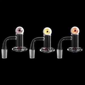 Rauchzubehör, abgeschrägter Kantenmixer, Quarz-Banger mit 22 mm Marmor-Vergaserkappe, 2 Stück Terp-Perlen für Glas-Wasserbongs, Dab-Rigs