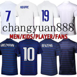21 New Fotboll Mbappe Jerseys Soccer Fan Team Game Training Short Sleeve Custom Made Club Jersey Utomhusövning Fitness Kör kläder WhiteTeam Uniform