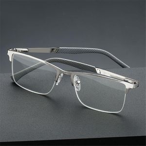 Sunglasses Business Reading Glasses Fashion Men's Anti Blue Light Metal Half Frame Glare/Eye Strain/UV Computer Eyeglasses +1.0~+4.0