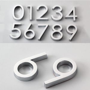 Silver House Door Number Sticker 0-9 Digit For Apart El Office Room Address Home Plates Garden Decorations