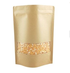 Tamanho diferente Doypack Kraft Paper Mylar Bag Sacos de armazenamento Stand Up Aluminum Foil Tea Biscuit Poupa DHL grátis DHL