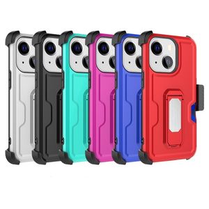 For iPhone 13 Pro Max Hybrid Armor Belt-Clip Holster Cell Phone Cases Credit Card Slot 3in1 Magnetic Metal Kickstand Shockproof Protective Cover D1