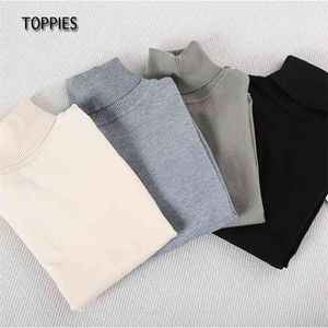Toppies Autumn Winter Slim Basic Sweater Women Jumper Turtleneck Knitted Tops Pullovers White Sweaters 210922