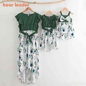 Verão pai mãe meninas meninos flores vestido família combinando roupa mãe bebê floral vestidos roupas 210429