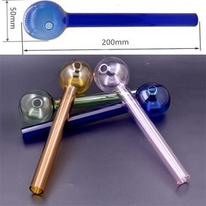 Big size Large Pyrex Glass Oil Burner Pipes 8inch (200mm) lenght Glass Tube oil Nails Smoking Pipes for dry herb 1pcs