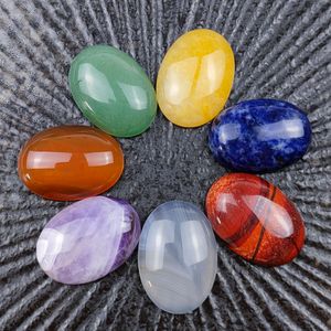 7 pcs Chakra Reiki Símbolos Cristais Cura Stone Sete Chakras Sorte Energia Holística Equilíbrio Polido Mão Pedras Natural Pedras Decoração de Grânulos