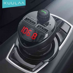 KUULAA Car Charger FM Transmitter Bluetooth MP3 Player USB Adapter TF d Kit 3.4A Dual Fast Phone