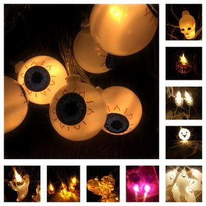 Cadılar bayramı Süslemeleri LED Işık Dize Parti Malzemeleri Dekor 3 M Kabak Ghost Göz Kafatası Pil Işıkları Dizeleri XD24766